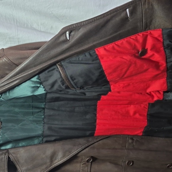 Pelle Cuir Men's Brown Full Length Leather Trench Coat Sz M GORGEOUS!! - Picture 13 of 17